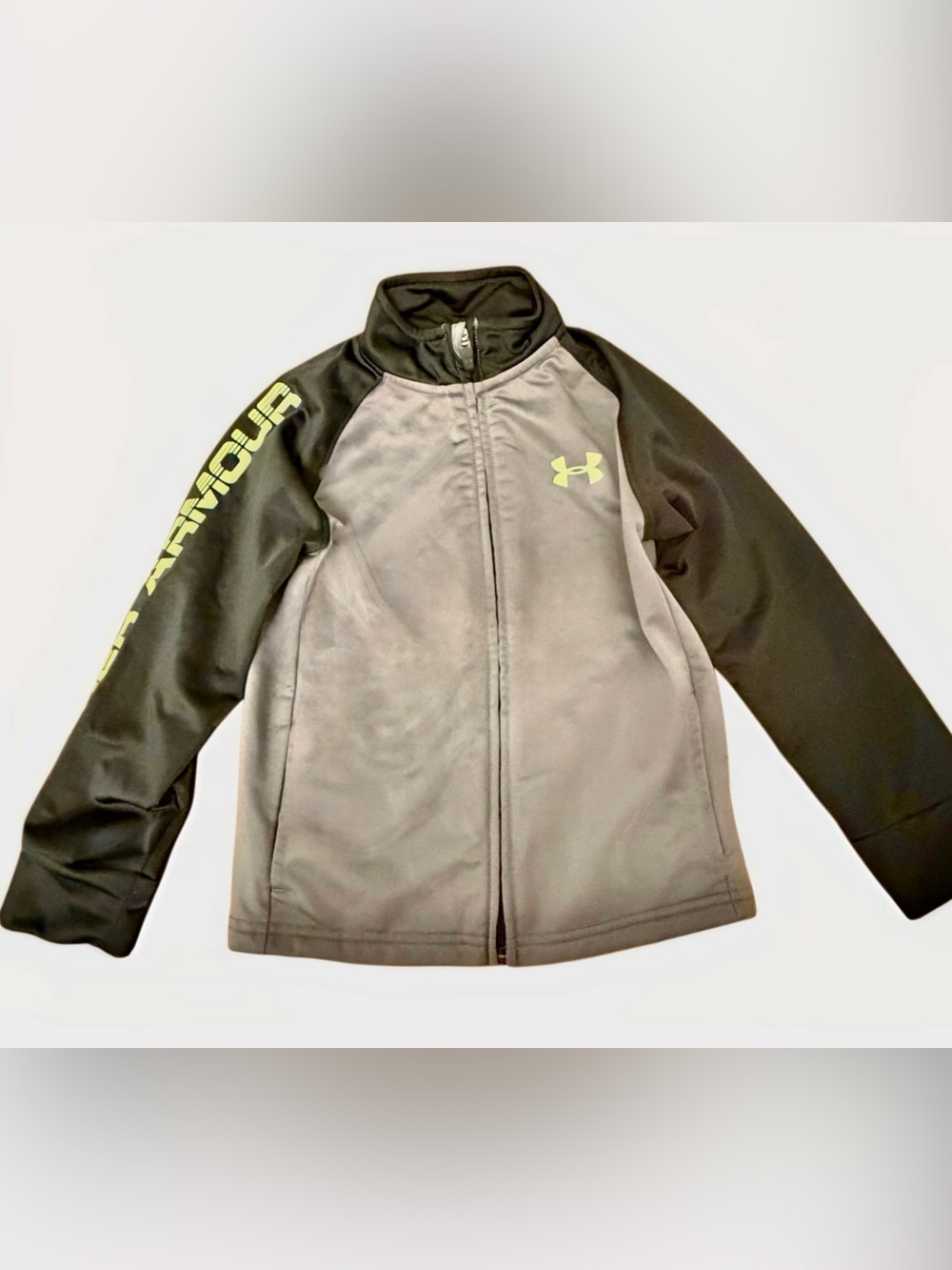 Under Armour Boys Full-Zip Lightweight Athletic | Jacket Gray & Black | 5T